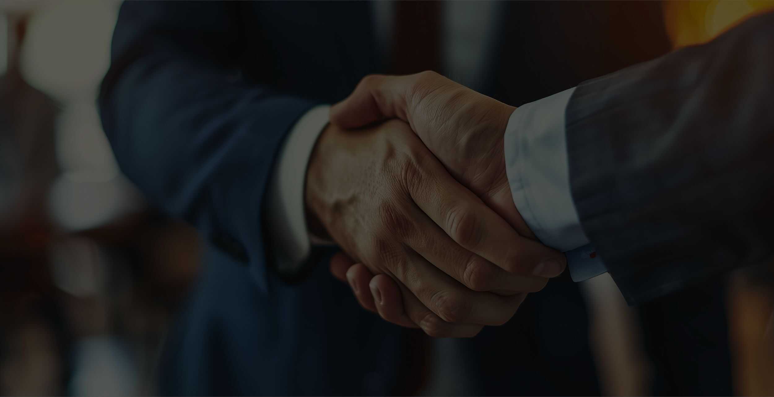 Partner schütteln sich die Hand